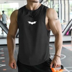 Men's Gym Tank Top Fitness Training Clothing Bat Print Quick-drying Bo