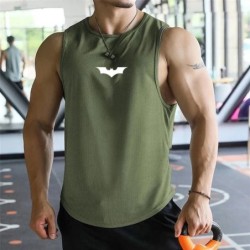 Men's Gym Tank Top Fitness Training Clothing Bat Print Quick-drying Bo