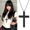 Fashion Punk Gothic Wood Cross Pendant Necklace for Women Men Hallowee