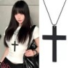 Fashion Punk Gothic Wood Cross Pendant Necklace for Women Men Hallowee