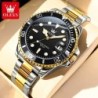 OLEVS 5885 Men's Watches Business Stainless Steel Strap Green Quartz W