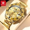 OLEVS 5885 Men's Watches Business Stainless Steel Strap Green Quartz W
