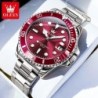 OLEVS 5885 Men's Watches Business Stainless Steel Strap Green Quartz W