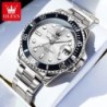 OLEVS 5885 Men's Watches Business Stainless Steel Strap Green Quartz W