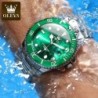 OLEVS 5885 Men's Watches Business Stainless Steel Strap Green Quartz W