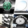OLEVS 5885 Men's Watches Business Stainless Steel Strap Green Quartz W