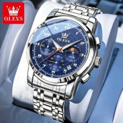 OLEVS Mens Watch Sports Multifunctional Moon Phase Quartz Wristwatch S