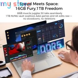 Ninkear S14 Laptop AMD Ryzen™ 5, 14 Inch 2.2K Screen 16GB LPDDR5 1TB SSD Wifi 6 Fingerprint Recognition Computer Notebook [produ