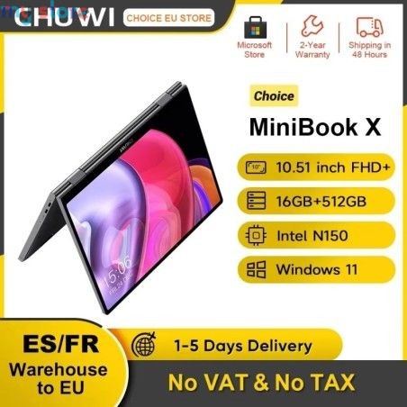 CHUWI MiniBook X N150 Laptop 10.51 Inch 16GB RAM 512GB SSD 2-in-1 Yoga Mode Intel Windows 11 Notebook 360° Flipable WiFi 6 [prod