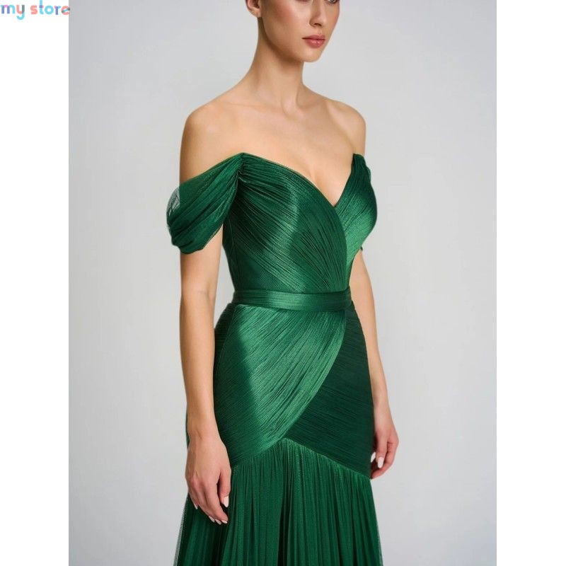 Galarity Customized Evening Dresses 2026 Strapless Ruched Shiny Pleated Long Mermaid Prom Dress Elegant Formal Evening Gown [pro