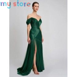 Galarity Customized Evening Dresses 2026 Strapless Ruched Shiny Pleated Long Mermaid Prom Dress Elegant Formal Evening Gown [pro
