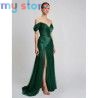 Galarity Customized Evening Dresses 2026 Strapless Ruched Shiny Pleated Long Mermaid Prom Dress Elegant Formal Evening Gown [pro