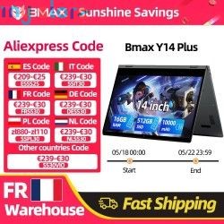 BMAX Y14 Plus Laptop Computer 14'' IPS FHD Notebook Windows 11 10000mAh Battery 16GB RAM 512GB SSD Intel N150 laptop USB Type-C 