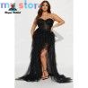 Sexy Tiered A Line Dresses Evening 2026 Strapless High Side Slit Women's Formal Evening Gowns Customized فساتين سهر [product.bra