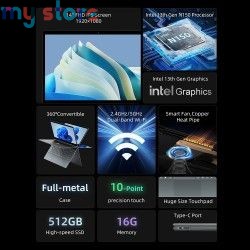 BMAX Y14 Plus Laptop Computer 14'' IPS FHD Notebook Windows 11 10000mAh Battery 16GB RAM 512GB SSD Intel N150 laptop USB Type-C 
