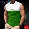 Summer Men's Casual sleeveless T-shirt Plus Size Simple O-Neck tank tops Clothing Outdoor Breathable 3D Printed Mens casual vest