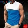 Summer Men's Casual sleeveless T-shirt Plus Size Simple O-Neck tank tops Clothing Outdoor Breathable 3D Printed Mens casual vest