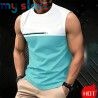 Summer Men's Casual sleeveless T-shirt Plus Size Simple O-Neck tank tops Clothing Outdoor Breathable 3D Printed Mens casual vest