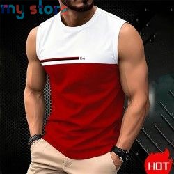 Summer Men's Casual sleeveless T-shirt Plus Size Simple O-Neck tank tops Clothing Outdoor Breathable 3D Printed Mens casual vest