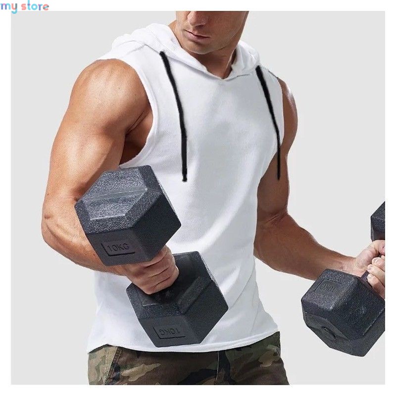 1pcs Summer Men's Tank Tops Male Solid Color Vest Sleeveless Tees For Male Hooded Man Vests Tops Hip Hop Men Tank Top T shirt [p