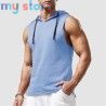1pcs Summer Men's Tank Tops Male Solid Color Vest Sleeveless Tees For Male Hooded Man Vests Tops Hip Hop Men Tank Top T shirt [p