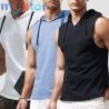 1pcs Summer Men's Tank Tops Male Solid Color Vest Sleeveless Tees For Male Hooded Man Vests Tops Hip Hop Men Tank Top T shirt [p