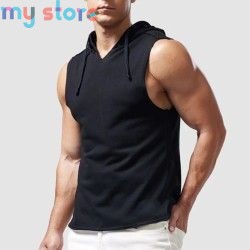 1pcs Summer Men's Tank Tops Male Solid Color Vest Sleeveless Tees For Male Hooded Man Vests Tops Hip Hop Men Tank Top T shirt [p