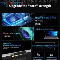 15.6 Inch HD Windows 11 Intel Core I7-6500U Laptop Computer 16GB RAM 1TB 2TB SSD Portable Notebook WiFi 5 Gaming laptops [produc