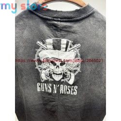 Vintage SAINT Guns N Roses Washed T-Shirts High Quality Dirty Soil Spray Hand Worn Tank Top T Shirt Tee Tops [product.brand] 8 -