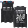 Hot Sale Karol G Bichota Music Album Washed Tank Tops Hip Hop Fashion Men Women Breathable Cozy Cotton Oversized Sleeveless Tees