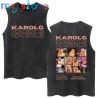 Hot Sale Karol G Bichota Music Album Washed Tank Tops Hip Hop Fashion Men Women Breathable Cozy Cotton Oversized Sleeveless Tees