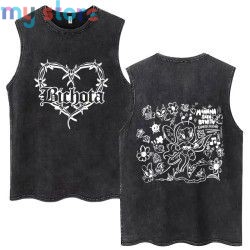 Hot Sale Karol G Bichota Music Album Washed Tank Tops Hip Hop Fashion Men Women Breathable Cozy Cotton Oversized Sleeveless Tees