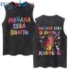 Hot Sale Karol G Bichota Music Album Washed Tank Tops Hip Hop Fashion Men Women Breathable Cozy Cotton Oversized Sleeveless Tees