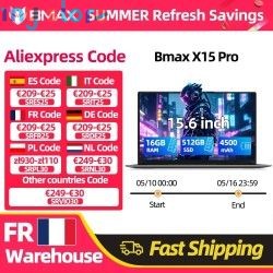 Bmax X15 Pro Laptop Computer 15.6'' IPS Intel 12th Gen N100 16GB DDR4 RAM 512GB SSD Windows 11 Notebook Numeric Keyboard HDMI W 
