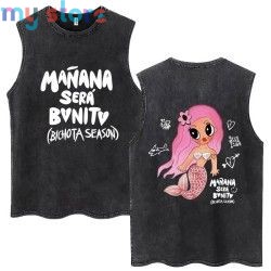 Hot Sale Karol G Bichota Music Album Washed Tank Tops Hip Hop Fashion Men Women Breathable Cozy Cotton Oversized Sleeveless Tees