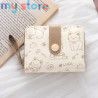 New Cat PU Leather Coin Purse Women Fashion Short Wallet Folding Zipper Wallet ID Card Holder Travel Lightweight Cash Coin Bags 