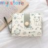 New Cat PU Leather Coin Purse Women Fashion Short Wallet Folding Zipper Wallet ID Card Holder Travel Lightweight Cash Coin Bags 