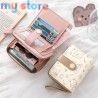 New Cat PU Leather Coin Purse Women Fashion Short Wallet Folding Zipper Wallet ID Card Holder Travel Lightweight Cash Coin Bags 
