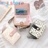 New Cat PU Leather Coin Purse Women Fashion Short Wallet Folding Zipper Wallet ID Card Holder Travel Lightweight Cash Coin Bags 