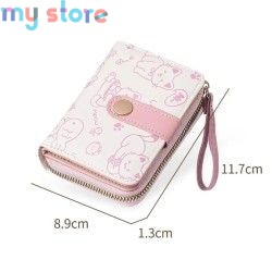 New Cat PU Leather Coin Purse Women Fashion Short Wallet Folding Zipper Wallet ID Card Holder Travel Lightweight Cash Coin Bags 
