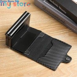 Carbon Fiber RFID Blocking Card Holder - Men's Large Capacity Double Layer Magic Wallet for ID Credit Cards [product.brand] 1 - 