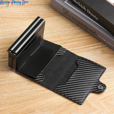 Carbon Fiber RFID Blocking Card Holder - Men's Large Capacity Double Layer Magic Wallet for ID Credit Cards [product.brand] 1 - 
