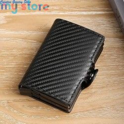 Carbon Fiber RFID Blocking Card Holder - Men's Large Capacity Double Layer Magic Wallet for ID Credit Cards [product.brand] 3 - 