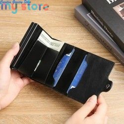 Carbon Fiber RFID Blocking Card Holder - Men's Large Capacity Double Layer Magic Wallet for ID Credit Cards [product.brand] 4 - 