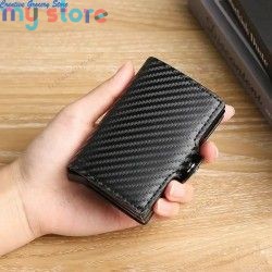 Carbon Fiber RFID Blocking Card Holder - Men's Large Capacity Double Layer Magic Wallet for ID Credit Cards [product.brand] 5 - 
