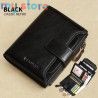 GERUOLA Men's Genuine Leather Wallet, Vintage RFID Blocking Anti-Theft Folding Wallet, ID Window, Coin Pocket, and Zipper Closur