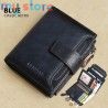 GERUOLA Men's Genuine Leather Wallet, Vintage RFID Blocking Anti-Theft Folding Wallet, ID Window, Coin Pocket, and Zipper Closur