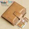 GERUOLA Men's Genuine Leather Wallet, Vintage RFID Blocking Anti-Theft Folding Wallet, ID Window, Coin Pocket, and Zipper Closur