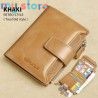 GERUOLA Men's Genuine Leather Wallet, Vintage RFID Blocking Anti-Theft Folding Wallet, ID Window, Coin Pocket, and Zipper Closur