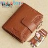 GERUOLA Men's Genuine Leather Wallet, Vintage RFID Blocking Anti-Theft Folding Wallet, ID Window, Coin Pocket, and Zipper Closur